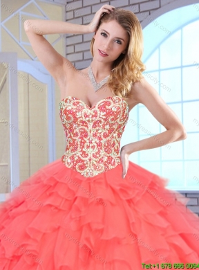 Gorgeous Beading and Ruffles Quinceanera Gowns with Sweetheart