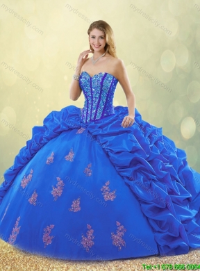 2016 New Style Sweetheart Quinceanera Gowns with Beading and Appliques