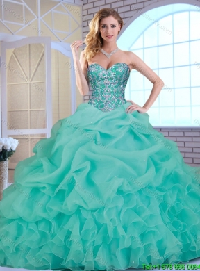 2016 Popular Beading and Ruffles Sweet 16 Dresses with Sweetheart