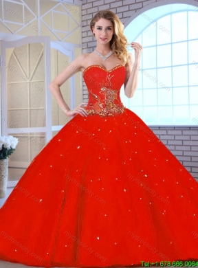 New Arrivals Red Sweetheart Quinceanera Gowns with Beading