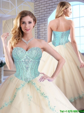 2016 Elegant Sweetheart Quinceanera Dresses with Appliques and Sequins