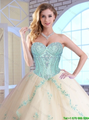 2016 Elegant Sweetheart Quinceanera Dresses with Appliques and Sequins