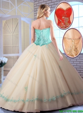 2016 Fall Cheap Appliques Sweetheart Quinceanera Gowns in Red