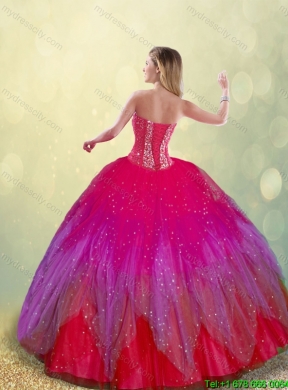 2016 Fashionable Beading Sweetheart Multi Color Quinceanera Dresses