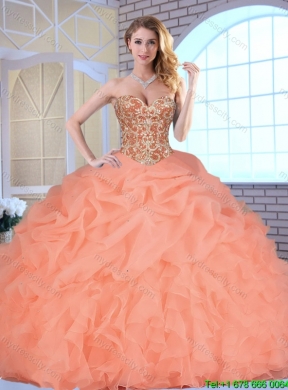 2016 Hot Sale Beading and Ruffles Quinceanera Gowns with Lace Up