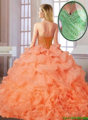 Best Selling Orange Red Sweet 16 Dresses with Beading