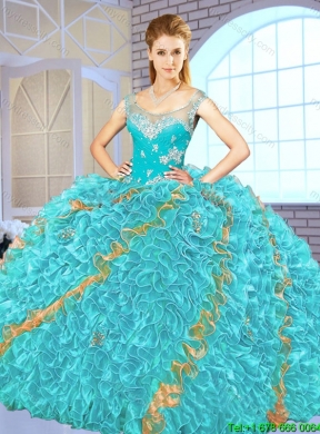 Exclusive Beading and Ruffles Quinceanera Gowns in Multi Color