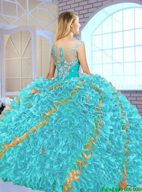 Exclusive Beading and Ruffles Quinceanera Gowns in Multi Color