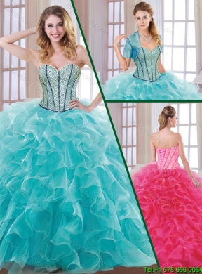 Hot Sale Beading and Ruffles Quinceanera Dresses with Sweetheart