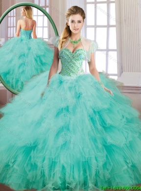 New Style Sweetheart Beading and Ruffles Quinceanera Gowns