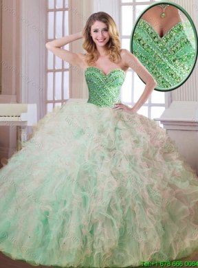 2016 Cheap Beading and Ruffles Quinceanera Dresses in Multi Color