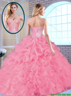 2016 Exclusive Sweetheart Quinceanera Dresses Beading and Ruffles