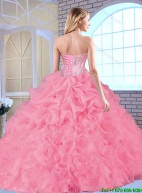 2016 Exclusive Sweetheart Quinceanera Dresses Beading and Ruffles