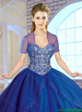 Classical Beading Sweetheart Quinceanera Gowns in Royal Blue