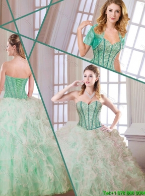 Gorgeous Beading and Ruffles Multi Color Quinceanera Dresses