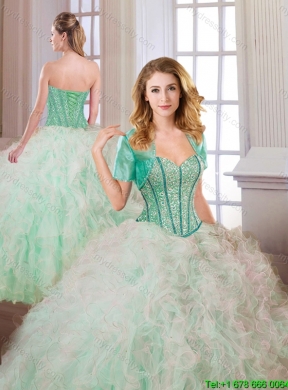 Gorgeous Beading and Ruffles Multi Color Quinceanera Dresses