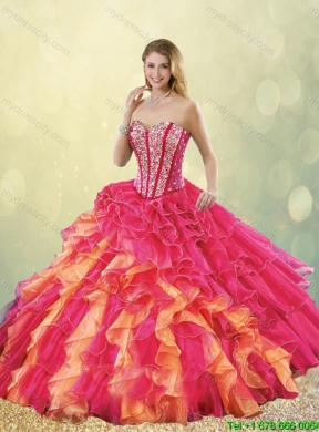 Gorgeous Multi Color Quinceanera Dresses with Beading and Ruffles