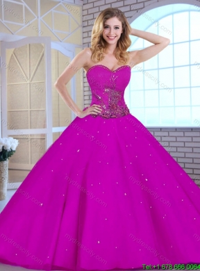 Hot Sale Appliques Fuchsia Quinceanera Dresses with Sweetheart