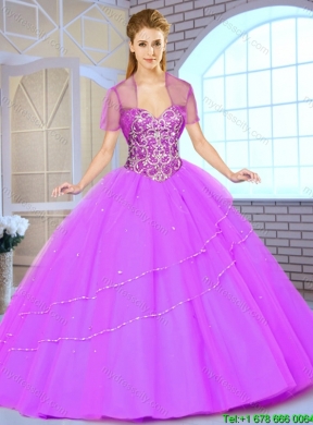 Latest Beading Sweetheart Quinceanera Dresses in Hot Pink