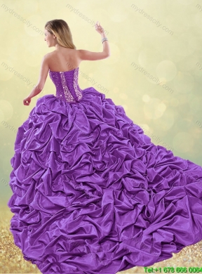 New Arrivals 2016 Sweetheart Quinceanera Gowns with Brush Train