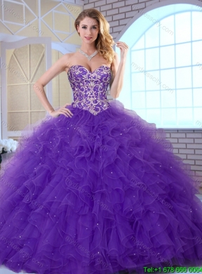 Perfect Sweetheart Quinceanera Gowns with Beading and Ruffles