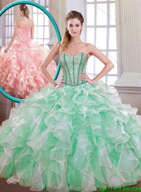 Popular Beading and Ruffles Multi Color Quinceanera Dresses