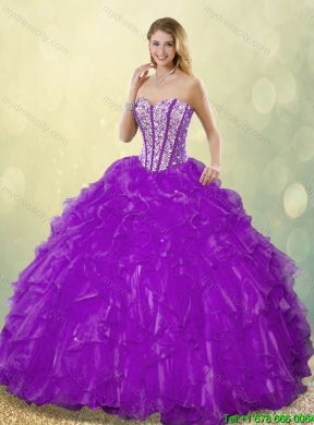 Popular Beading Purple Quinceanera Gowns with Sweetheart