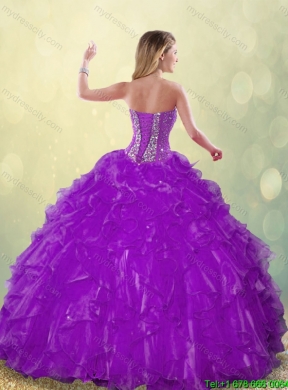 Popular Beading Purple Quinceanera Gowns with Sweetheart