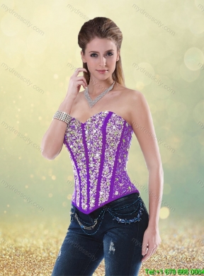 Popular Beading Purple Quinceanera Gowns with Sweetheart