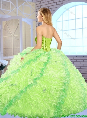 2016 Luxurious Beading and Ruffles Quinceanera Gowns in Multi Color