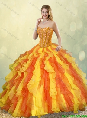 2016 Perfect Multi Color Sweetheart Quinceanera Gowns with Beading