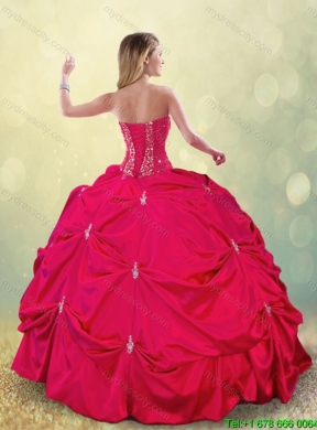 2016 Perfect Sweetheart Beading Quinceanera Gowns in Hot Pink