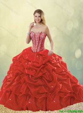 2016 Perfect Sweetheart Quinceanera Dresses with Beading and Pick Ups