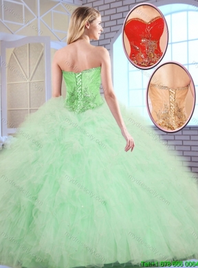 Beautiful Red Quinceanera Dresses with Appliques and Ruffles