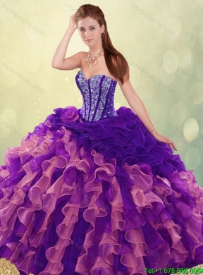 Elegant Beading and Ruffles Quinceanera Dresses with Sweetheart