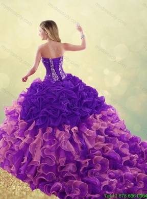 Elegant Beading and Ruffles Quinceanera Dresses with Sweetheart