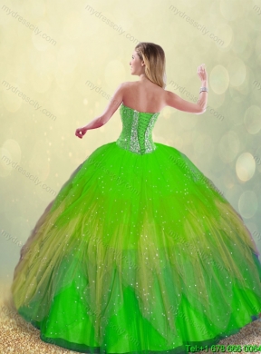 Perfect Ball Gown Multi Color Quinceanera Dresses with Beading