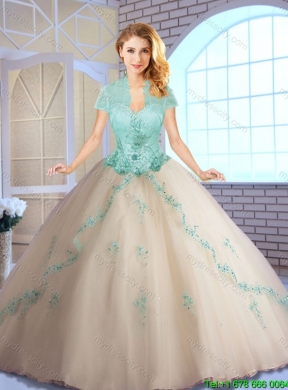 Perfect Champagne Sweet 16 Dresses with Appliques