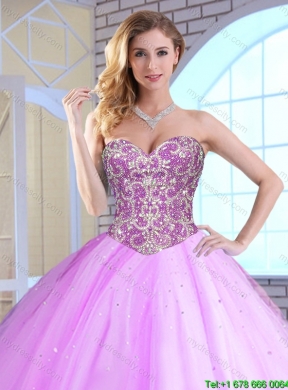 2016 Cheap Ball Gown Beading Quinceanera Gowns with Sweetheart