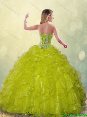 Beautiful Beading and Ruffles Sweetheart Quinceanera Gowns