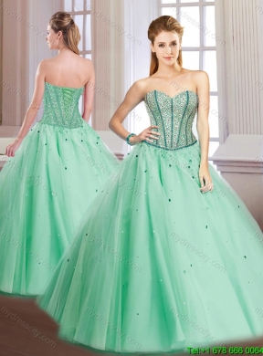 Latest Beading Lace Up Quinceanera Gowns with Sweetheart for 2016