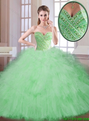 Perfect Spring Apple Green Quinceanera Gowns with Sweetheart