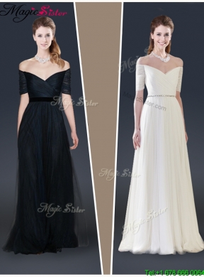 2015 Winter Perfect Empire Off the Shoulder Prom Dresses