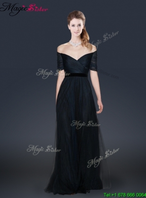 2015 Winter Perfect Empire Off the Shoulder Prom Dresses