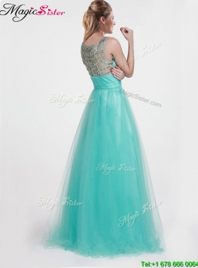 2016 Lovely Empire Scoop Beading Prom Dresses