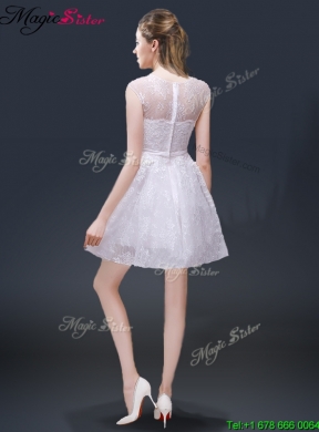 2016 Lovely Cap Sleeves Prom Dresses with with in Lace