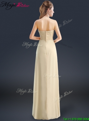 Latest Sweetheart Beading Prom Dresses in Champagne