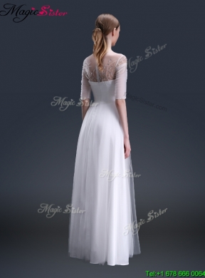 Popular Off the Shoulder Half Sleeves Prom Dresses with Beading