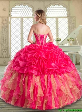 2016 Gorgeous Sweetheart Quinceanera Dresses with Ruffles and Pick Ups