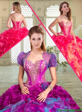 2016 Gorgeous Sweetheart Quinceanera Dresses with Ruffles and Pick Ups